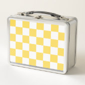 Classic visual yellow checkerboard  metall brotdose (Vorderseite)