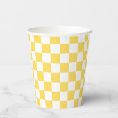 Classic visual yellow checkerboard  pappbecher (Rückseite)