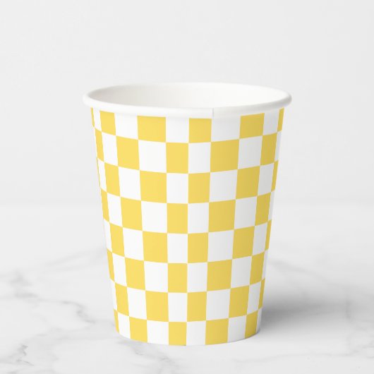 Classic visual yellow checkerboard  pappbecher (Rechts)