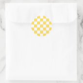 Classic visual yellow checkerboard  runder aufkleber (Tasche)