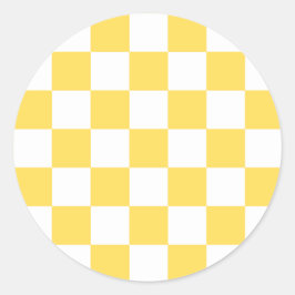 Classic visual yellow checkerboard  runder aufkleber
