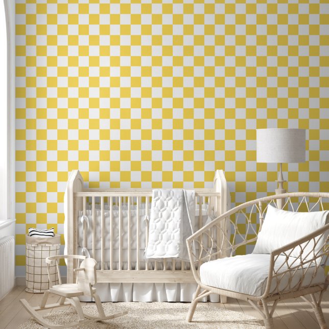Classic visual yellow checkerboard  tapete (Kinder)