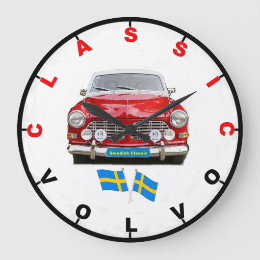 Classic Volvo Wall Clock Große Wanduhr (Vorderseite)