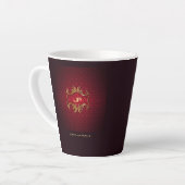 Classic-Vorlage für Monogram Elegant Red Damask Milchtasse (Linke Ecke)