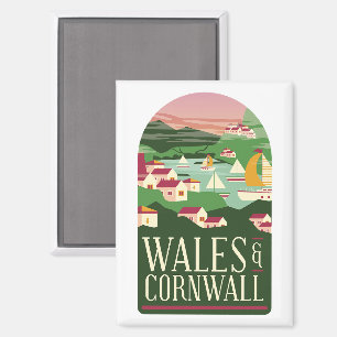 Classic Wales Cornwall Vintage Reisemagnet Magnet