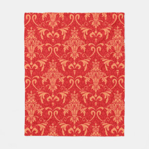 Classic Wallpaper with Victorian Ornament, Red and Fleecedecke