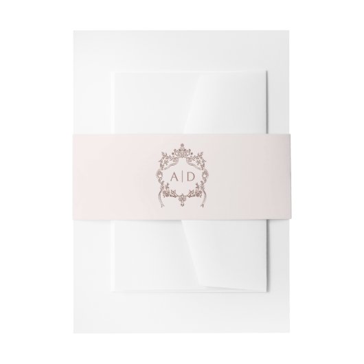 Classic Wappen Wedding Monogram Einladungsbanderole (Vorderseite Beispiel)