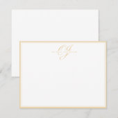 Classic Warm Ochre Monogram Note Card Einladung (Vorne/Hinten)