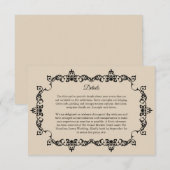 Classic Warm Sand Ornately Framed Wedding Begleitkarte (Vorne/Hinten)