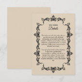 Classic Warm Sand Ornately Framed Wedding Begleitkarte (Vorne/Hinten)