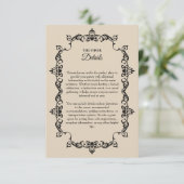 Classic Warm Sand Ornately Framed Wedding Begleitkarte (Stehend Vorderseite)