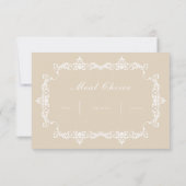Classic Warm Sand Ornately Framed Wedding RSVP Karte (Rückseite)