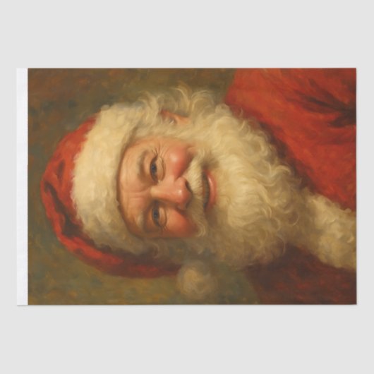 Classic Warm Santa Portrait Seidenpapier (Vorderseite)