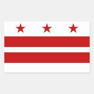 Classic Washington D.C. Flag Rechteckiger Aufkleber