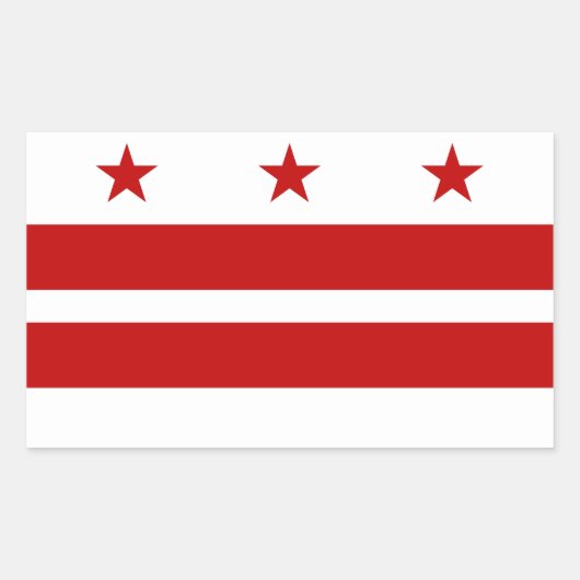 Classic Washington D.C. Flag Rechteckiger Aufkleber (Vorderseite)