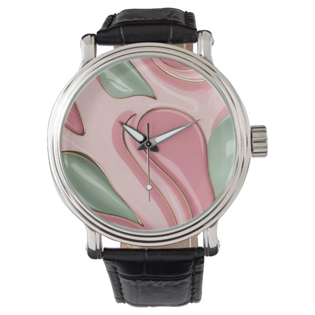 Classic watch in stylish abstract graphic armbanduhr (Vorderseite)