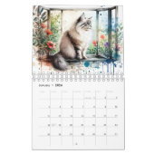 Classic Watercolor 12 Cat Breed Blume 2025 Kalender (Jan 2026)