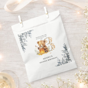 Classic Watercolor Bear Honey zum dritten Geburtst Geschenktütchen