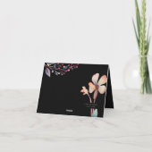 Classic Watercolor Blue Blätter Floral Dankeskarte (Rückseite)