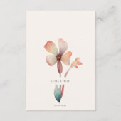 Classic Watercolor Blue Blätter RSVP Card Begleitkarte (Rückseite)