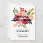 Classic Watercolor Blume Fall Bridal Luncheon Einladung (Vorderseite)