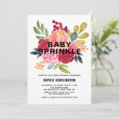 Classic Watercolor Blume Twins Baby Sprinkle Einladung (Stehend Vorderseite)