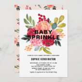 Classic Watercolor Blume Twins Baby Sprinkle Einladung (Vorne/Hinten)