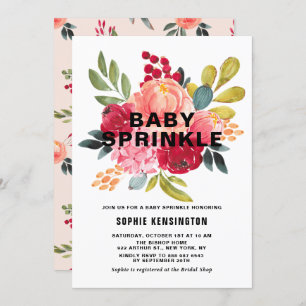 Classic Watercolor Blume Twins Baby Sprinkle Einladung