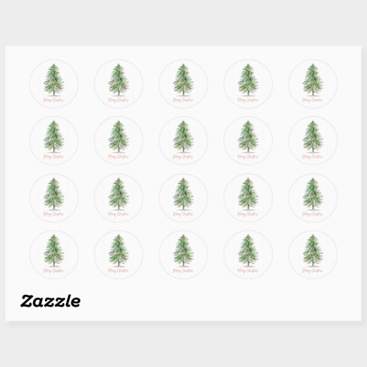 Classic Watercolor Christmas Stickers (Blatt)