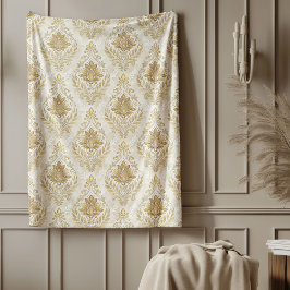 Classic Watercolor Damask Gemütliches, raffinierte Fleecedecke