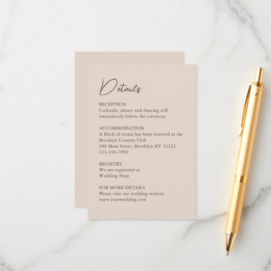 Classic Watercolor English Manor House Wedding Begleitkarte (Vorderseite/Rückseite Beispiel)