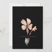 Classic Watercolor Floral Black Save the Date Einladung (Rückseite)