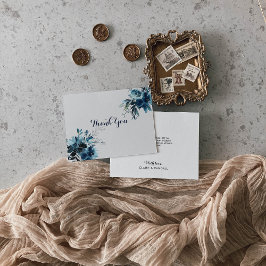 Classic Watercolor Floral Wedding Danke Card