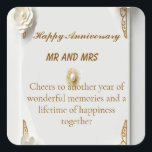 Classic watercolor gold luxury frole frame  quadratischer aufkleber<br><div class="desc">Anniversary cardCelebrate love with this elegant blush pink and gold sunset wedding invitation design. Featuring delicate roses, golden decorative accents, and a romantic sunset landscape background, this invitation creates a warm and magical atmosphere for your special day. Perfect for romantic weddings, boho weddings, garden ceremonies, and sunset celebrations. The design...</div>