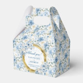 Classic Watercolor Light Blue Gold Wedding Danke Geschenkschachtel (Vorderseite)