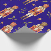 Classic Watercolor Nutcracker and Drum Christmas Geschenkpapier (Ecke)