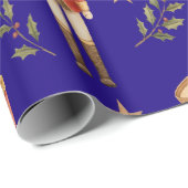 Classic Watercolor Nutcracker and Drum Christmas Geschenkpapier (Rolleneckpunkt)