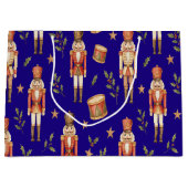 Classic Watercolor Nutcracker and Drum Christmas Große Geschenktüte (Vorderseite)