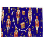 Classic Watercolor Nutcracker and Drum Christmas Große Geschenktüte (Rückseite)