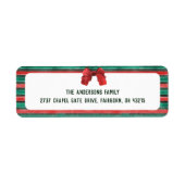 Classic Watercolor Red Bow & Stripes Christmas  (Vorne)