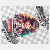 Classic Watercolor Sport Car Racing Girl Blanket Fleecedecke (Vorderseite (Horizontal))