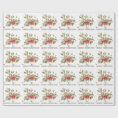 Classic Watercolor Weihnachtsberries Geschenkpapier (Flach)