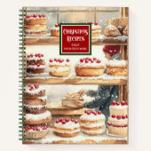 Classic Watercolor Weihnachtsrezeptorateur Notizblock (Vorderseite)