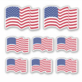 Classic Waving American Flag Stickers Aufkleber (Vorderseite)