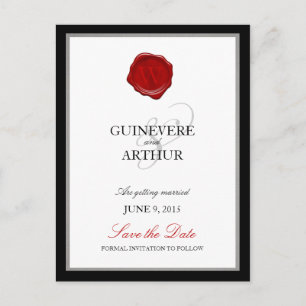 Classic Wax Siegel Wedding Save the Date Ankündigungspostkarte