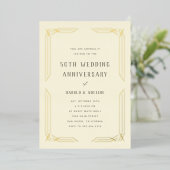 Classic Wedding Anniversary Gold Foil Einladung (Stehend vorne)