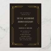 Classic Wedding Anniversary Gold Foil Einladung (Vorderseite)