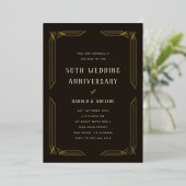Classic Wedding Anniversary Gold Foil Einladung (Stehend vorne)