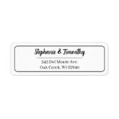 Classic Wedding Black | White Return Address Label (Vorne)