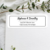 Classic Wedding Black | White Return Address Label